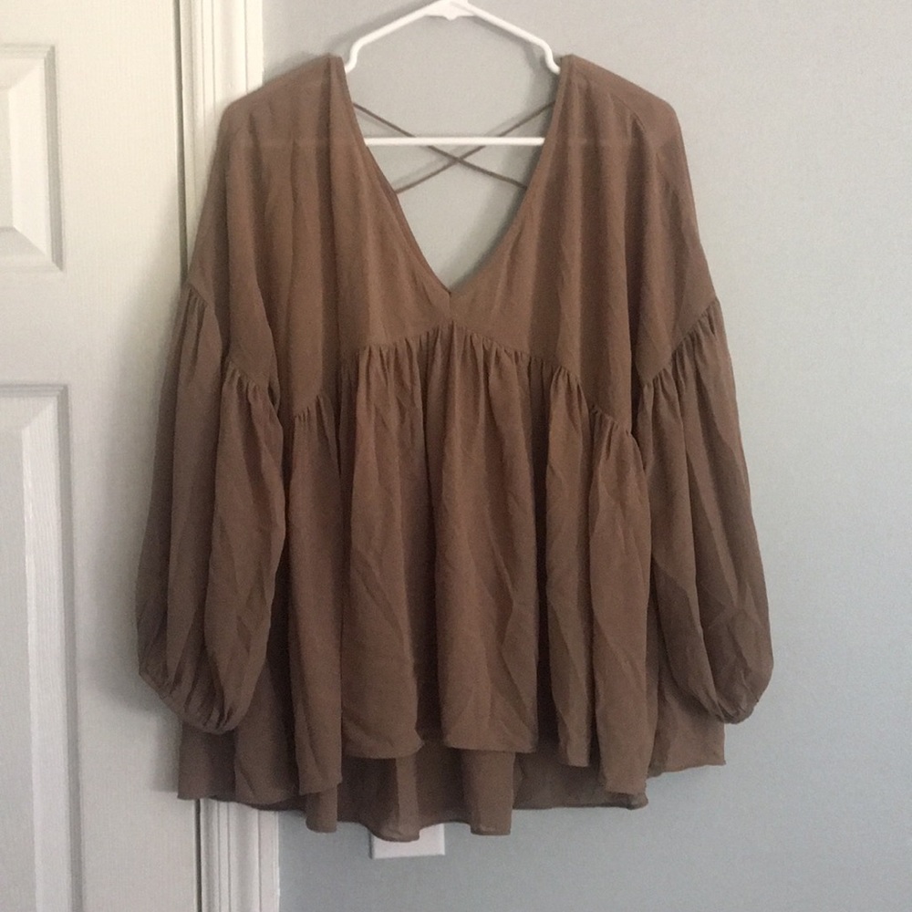Tan umgee babydoll top